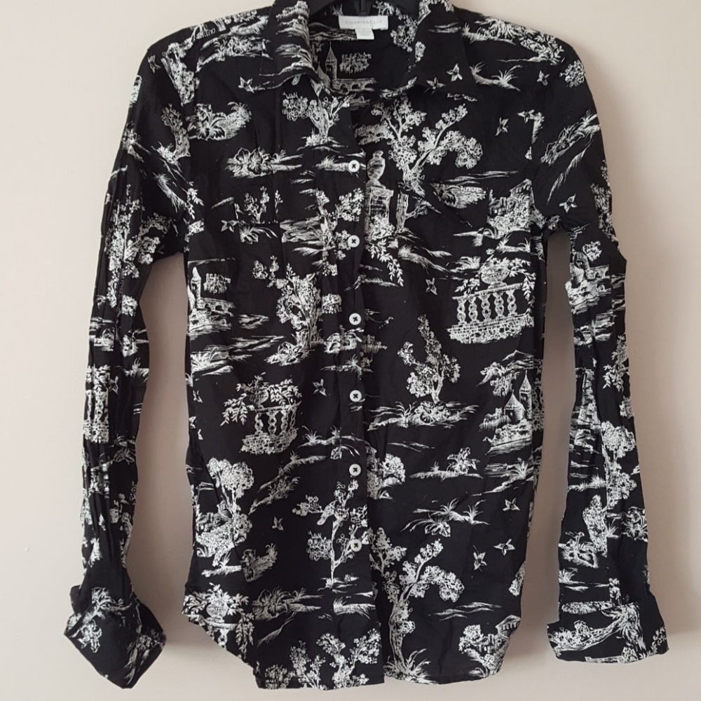 Charter Club garden print button down